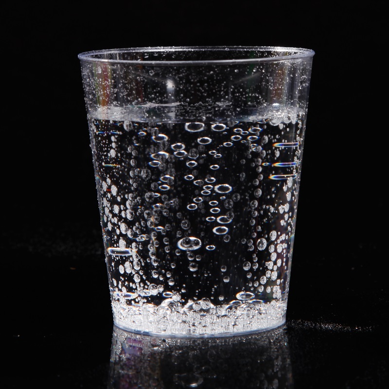 迦图鲮 一次性杯子 塑料杯ps水晶航空杯 硬质水杯60个装 直筒杯80ml