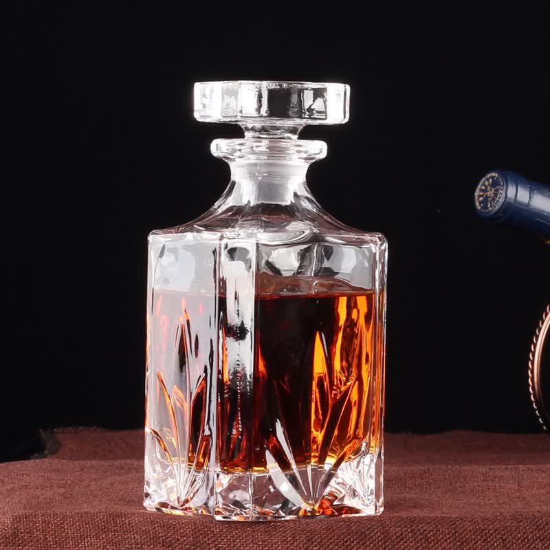 兴谛加厚水晶酒具酒樽空红酒瓶带盖威士忌酒白酒洋酒瓶盛酒壶存酒瓶 10号 600ml