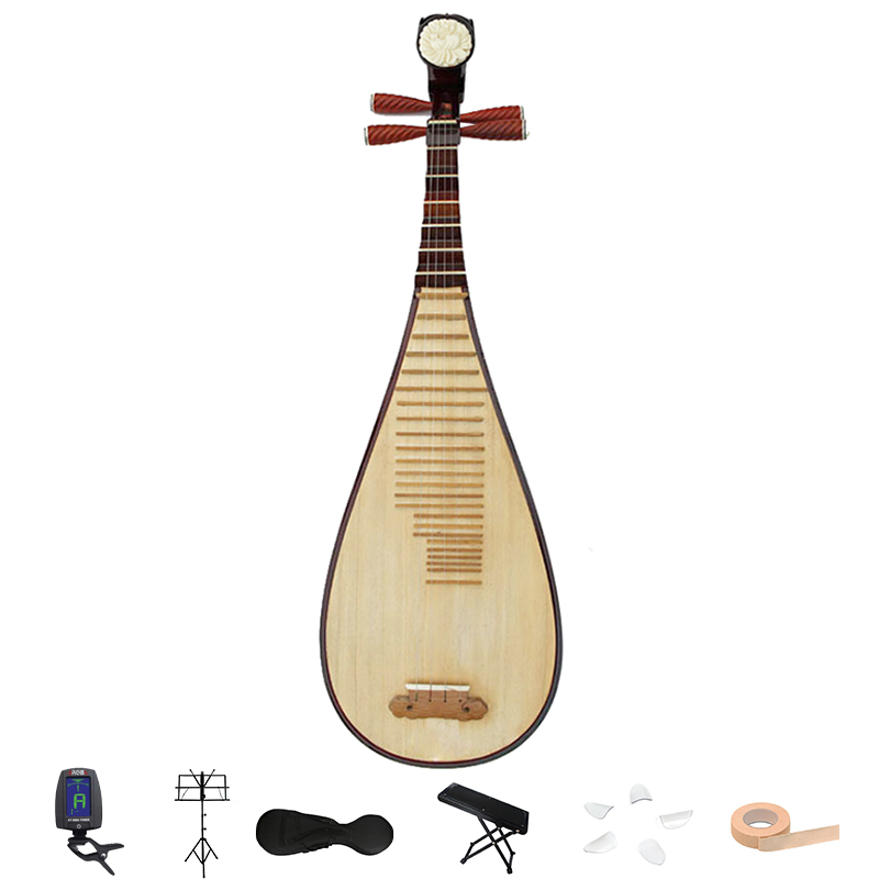 思雅晨(saysn) 琵琶初学入门练习成年人红木贝雕花硬木 套装