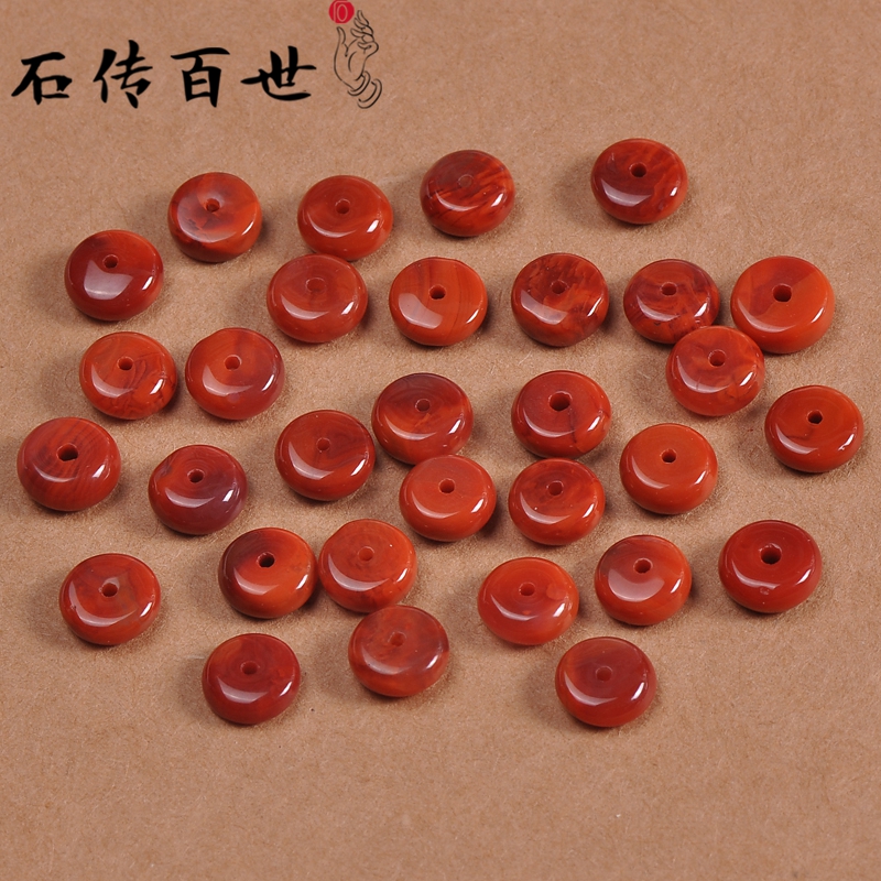 石传百世南红玛瑙手链散珠玛瑙手串三通佛头桶珠 DIY手工饰品配件 隔片约（9-10）*4mm/个怎么看?