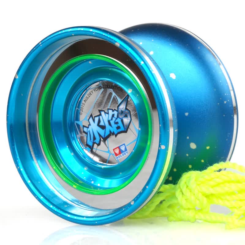 再现悠悠球第2季 yoyo球男孩玩具溜溜球 高端炫光金属球-冰焰s蓝色