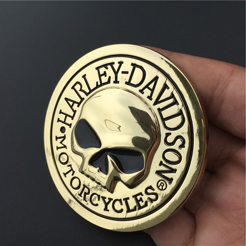 标跃哈雷骷髅头车贴骷髅头摩托车油箱盖贴车标标志尾标车身贴纸万圣