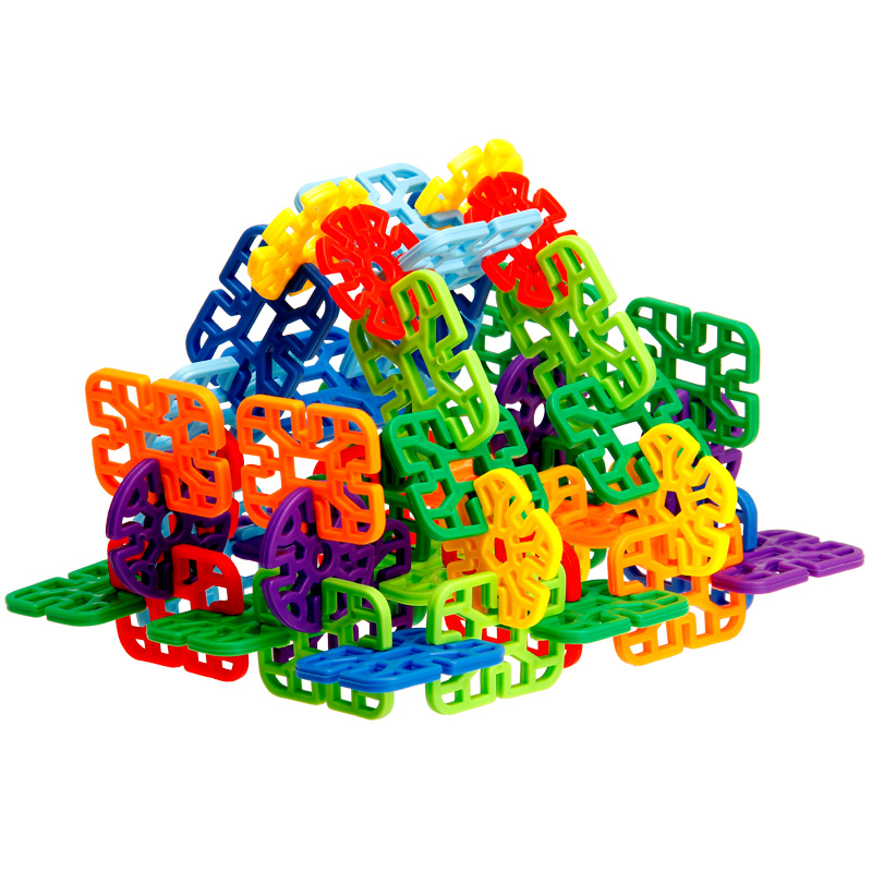 育龍大号几何雪花片儿童玩具塑料拼插拼图拼画积木男孩女孩幼儿园拼搭