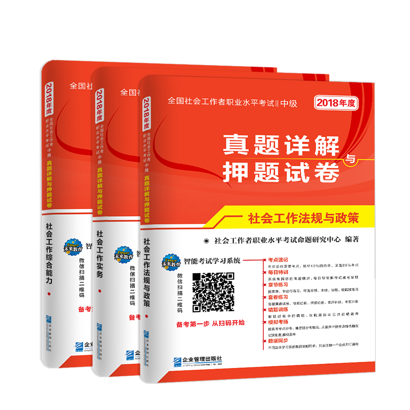 社会工作者中级考试2018 社工中级真题详解与押题试卷:中级社会工作实务+综合能力+法规与政策（套装共3册）