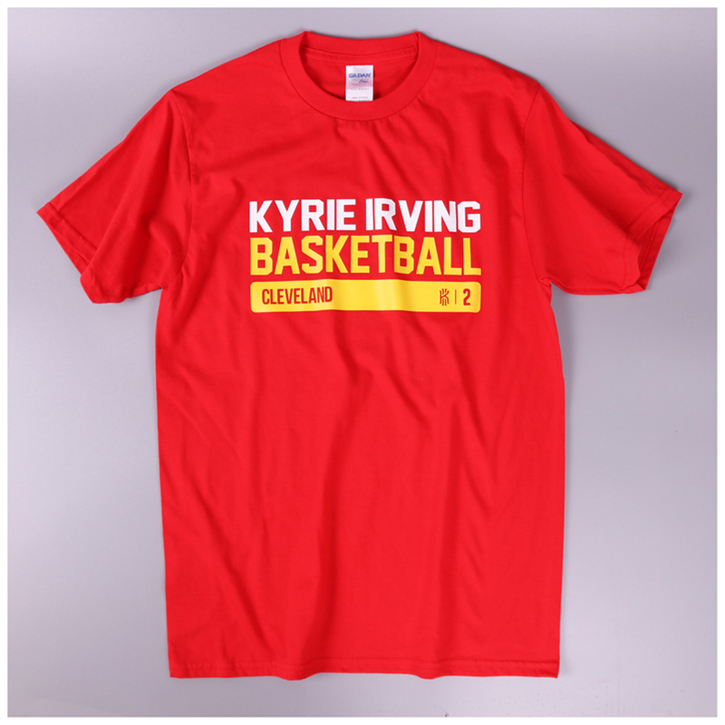 速胜新款短袖夏威少詹姆S欧W伦纳D球星logo印制篮球训练服短袖T恤 欧文-红色 M