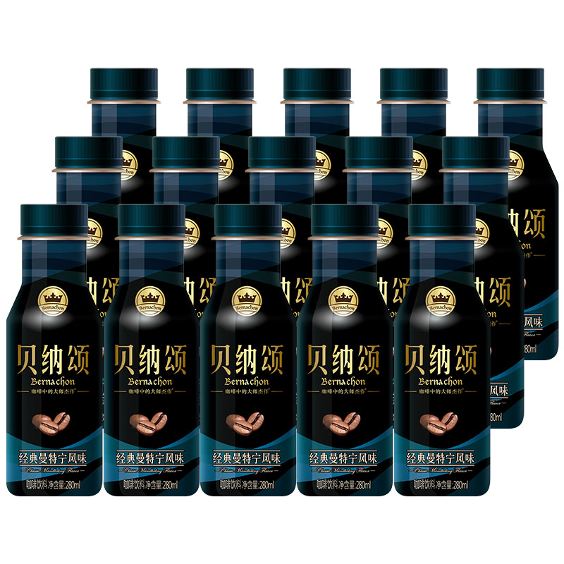贝纳颂曼特宁风味咖啡饮料280ml*15瓶 整箱装 即饮咖啡 康师傅出品
