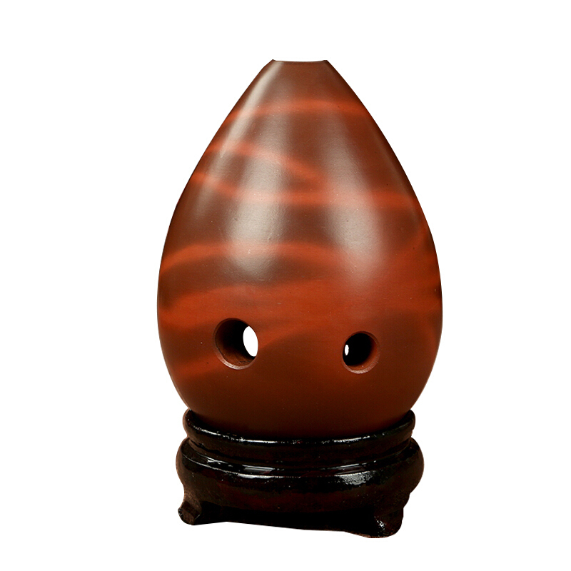 奇宝居 六孔 水滴型熏烧 初学演奏埙 古朴线纹 f调