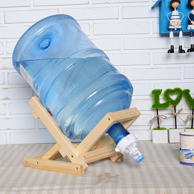 书雅实木矿泉水桶支架抽水器饮水机水龙头大桶水支架桶装水支架 原木
