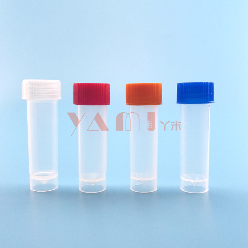 塑料5ml平底螺口冻存管冷冻管螺口离心管 样品管 有刻度 100支/包
