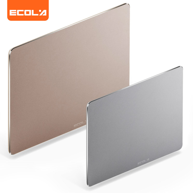 宜客莱（ECOLA）电竞游戏鼠标垫 PU超大双面铝合金材质垫光电激光鼠标适用 银色大号MP-A03PSV