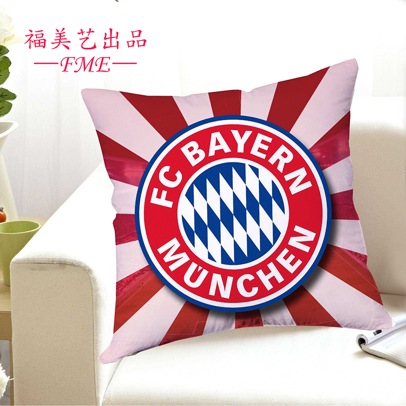 fme 欧冠球队队标抱枕双面图案含枕芯沙发靠垫来图定制皇家马德里曼联