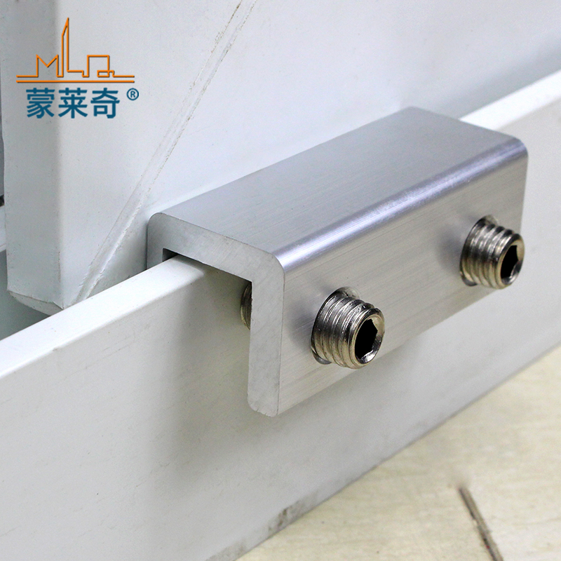 蒙莱奇 双点纱窗锁太空铝限位锁平移塑钢窗锁铝合金纱窗锁