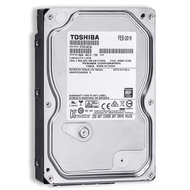 东芝(TOSHIBA）1TB 7200转32MB SATA6Gb/s台式机硬盘(DT01ACA100)