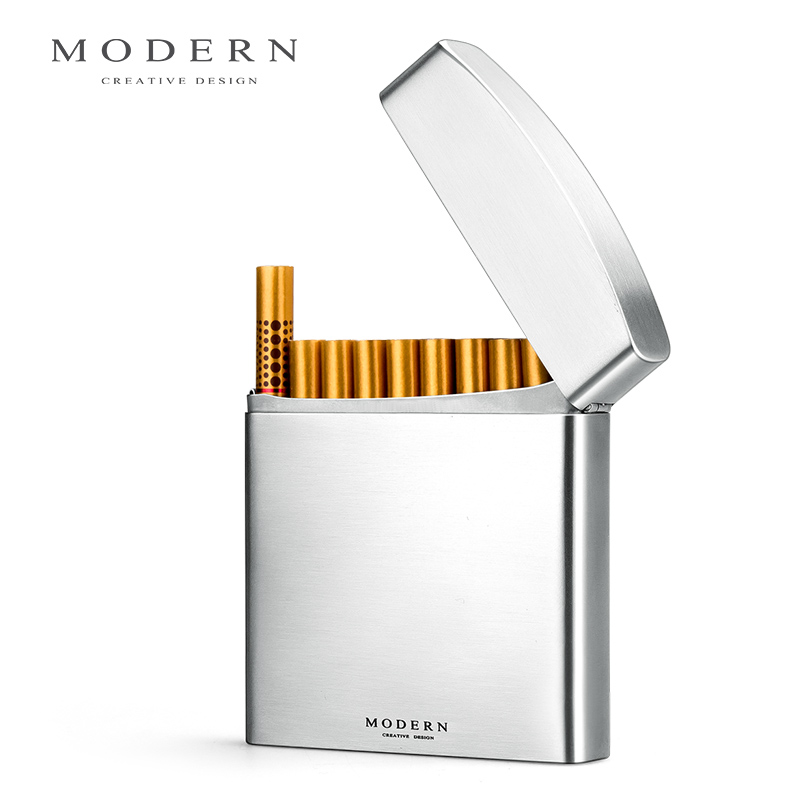 moderncreativefansion不锈钢香菸盒便携随身男创意金属烟盒大容量
