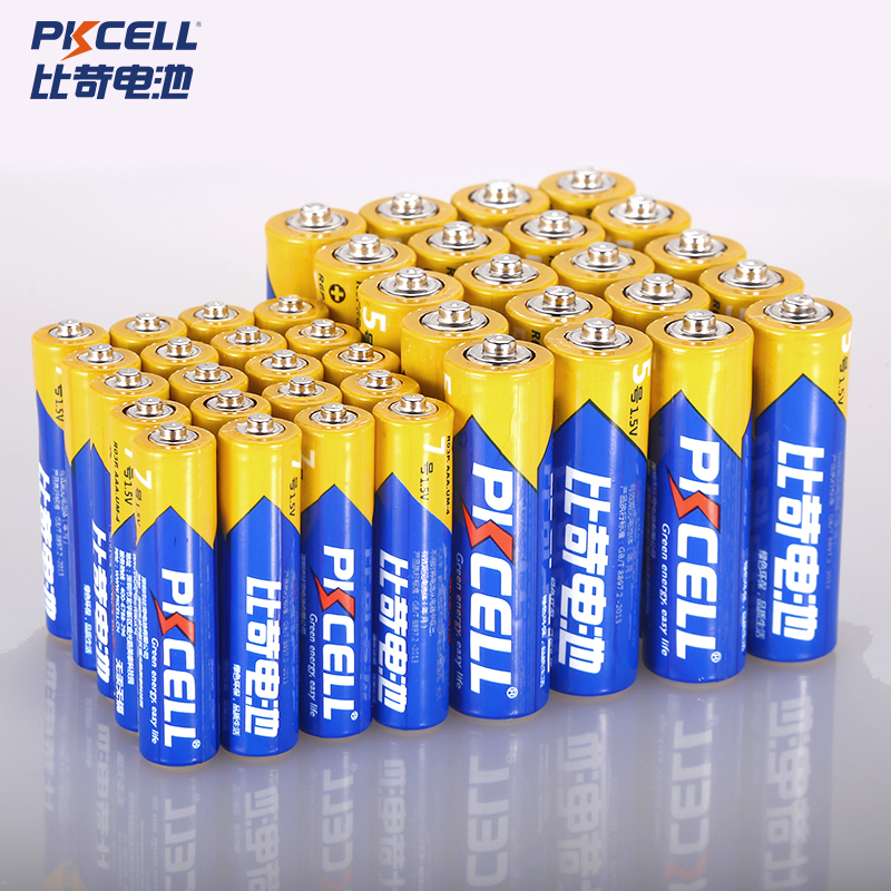 比苛（Pkcell）碳性电池 5号/7号电池 20节5号+20节7号组合套装 适用于血糖仪/无线鼠标/遥控器/血压计/闹钟等