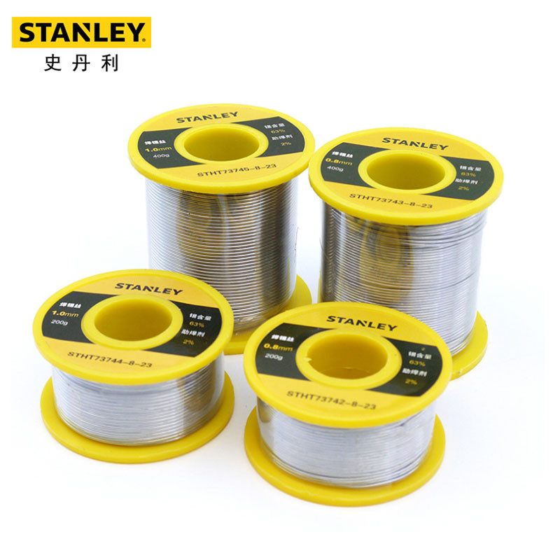 史丹利(stanley)焊锡丝带松香 电烙铁无铅焊具0.8/1mm家用免洗 焊丝0.