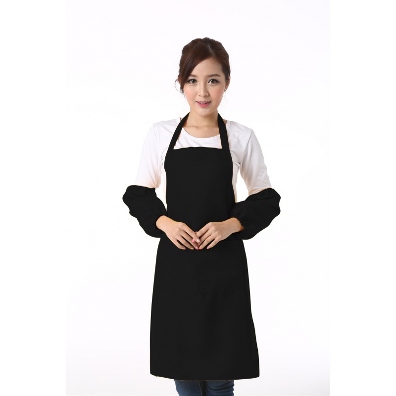 飞之厨 围裙定制logo定做广告围裙 印字韩版时尚市工作服务员 厨房围裙 黑色(单围裙无袖套) 1条