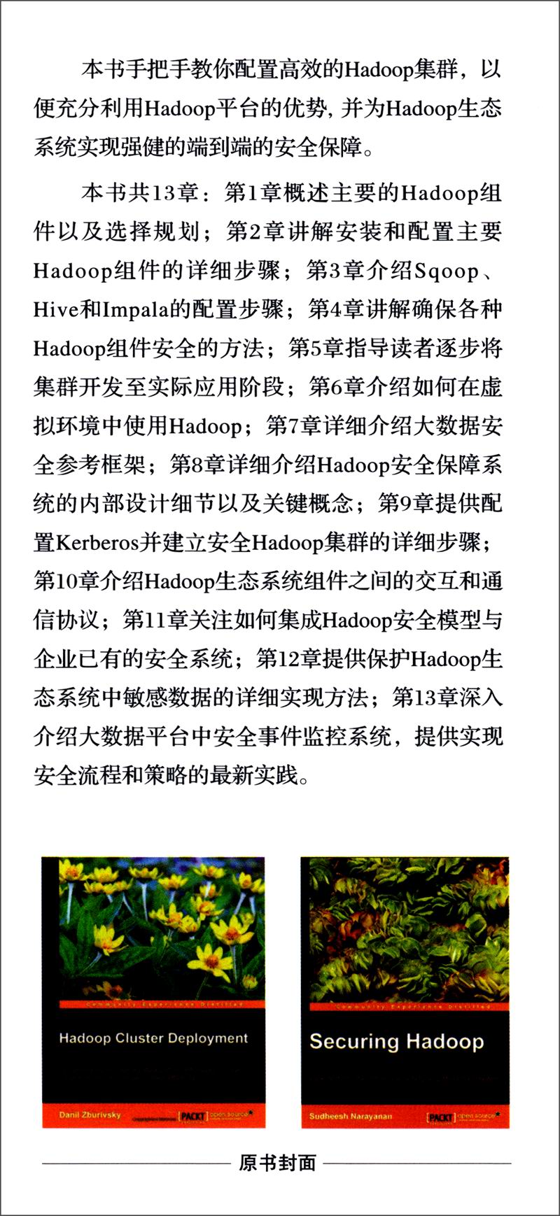 大数据技术丛书：Hadoop集群与安全详情图