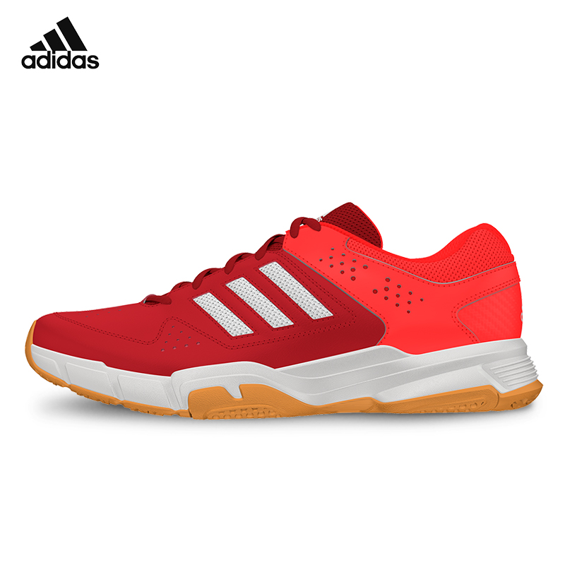 阿迪达斯adidas 运动鞋男款 耐磨透气羽毛球鞋 休闲鞋 AQ2377 红色 40码/7.0