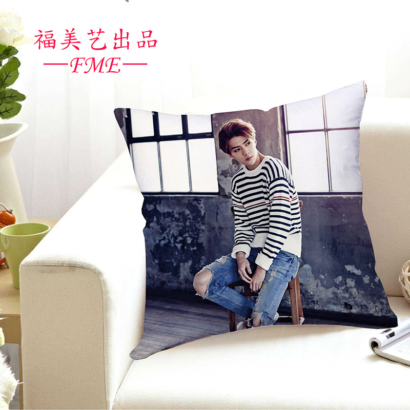 fme吴世勋抱枕定制床头靠垫来图照片定做diy明星生日礼物创意礼品 吴