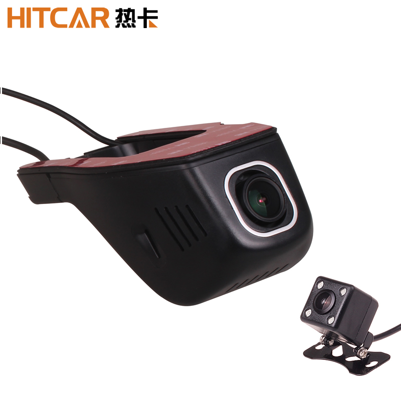 热卡 (hit car) 隐藏式i前后双录行车记录仪手机wif车载高清170广角