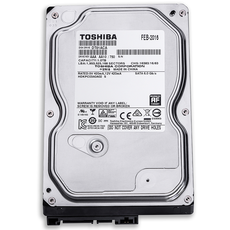 东芝(TOSHIBA）1TB 7200转32MB SATA6Gb/s台式机硬盘(DT01ACA100)