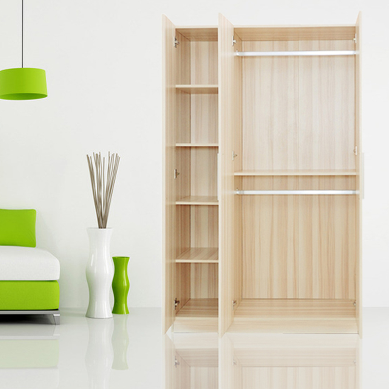 衣橱储物柜衣架两门三门四五六门组合 浅胡桃色 两门衣柜
