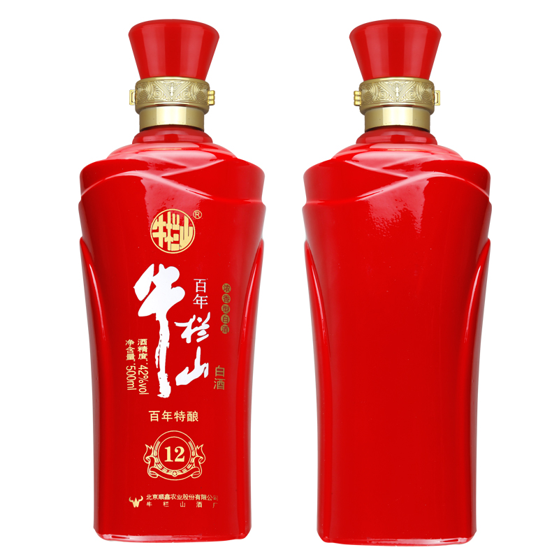 牛栏山 白酒 浓香型 百年特酿12 龙凤呈祥 百年红铁盒 42度 500ml*6瓶
