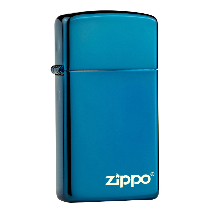 zippozippo芝宝打火机纤巧机薄款迷你 20494zl蓝冰标志 标准版 (新机