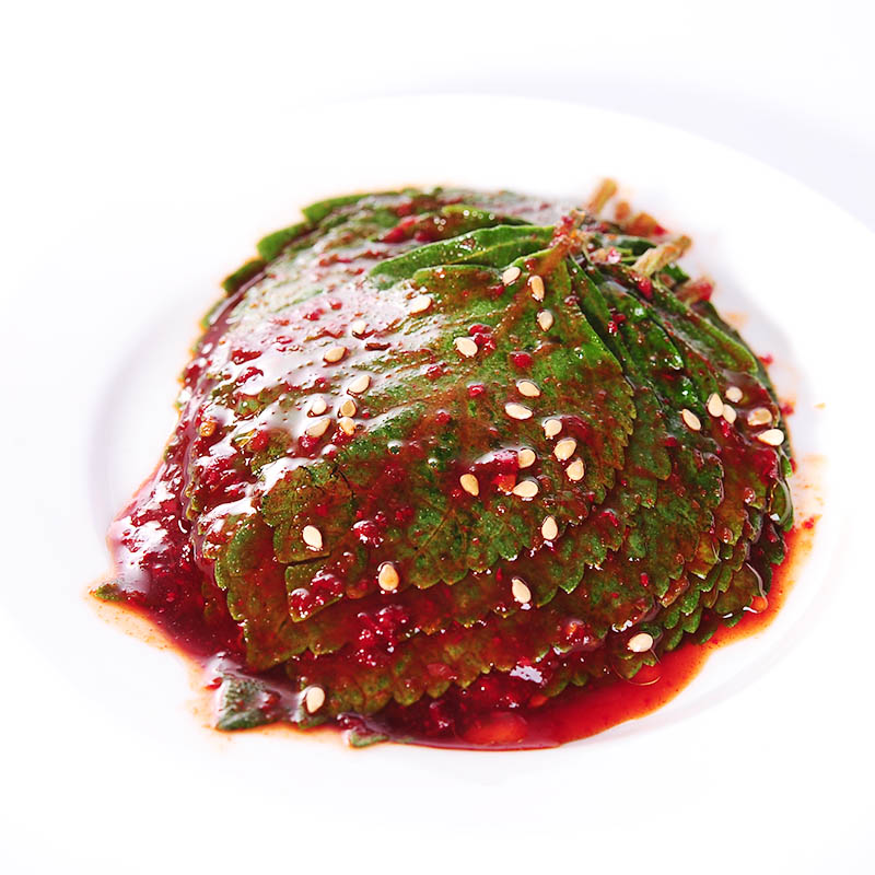 三口一品 韩国泡菜 苏子叶紫苏叶泡菜 450g /瓶