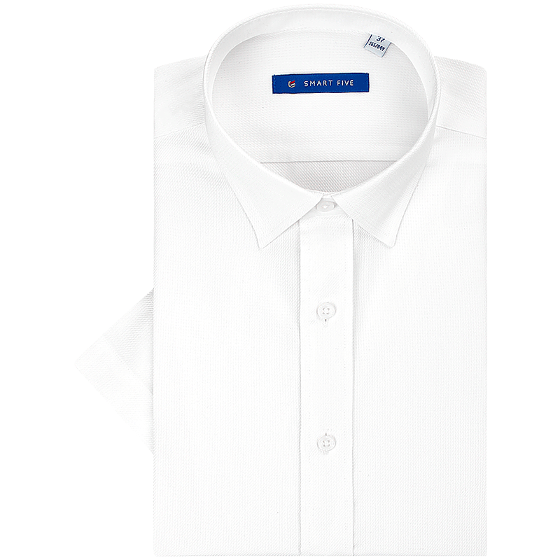 第五季 新品衬衫男短袖夏季纯色修身商务DP免烫正装白衬衣 白色SFS5H341 43(180/108Y)