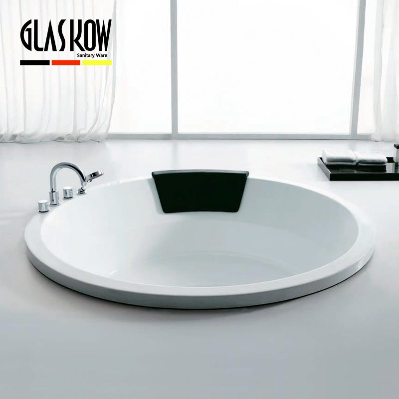 卫浴德国精工圆形嵌入式浴缸亚克力冲浪按摩双人泡澡内嵌式洗浴池