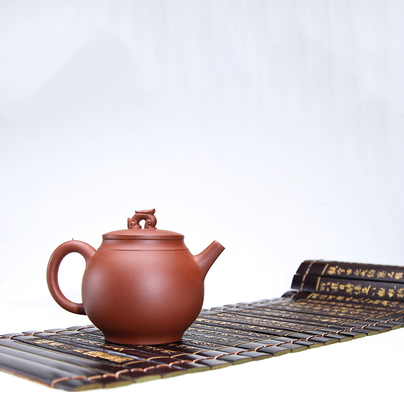 长青藤紫砂 宜兴紫砂壶名家国工吴秋文 全手工小品 原矿清水泥 350cc