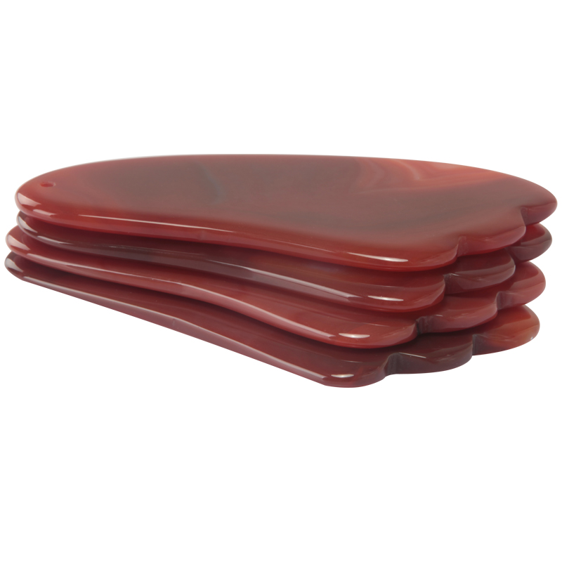 旭艾堂 玉石玛瑙刮板 脸部眼部身体 点穴位按摩玉器 天然红玛瑙大刀款