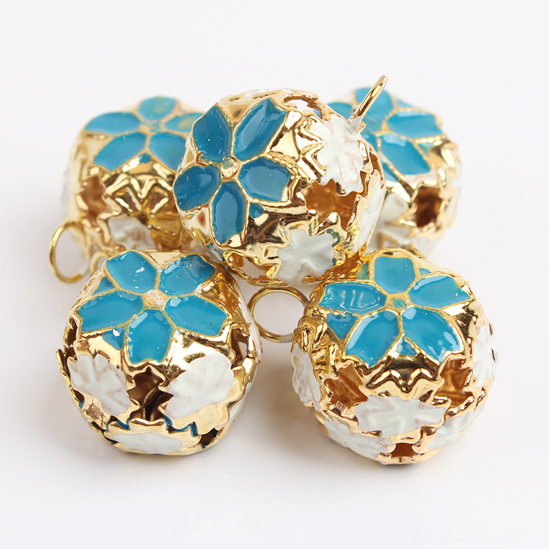 欧客欣(aukewin)铃铛 手工艺品配件镂空铃铛 彩色铃铛 铃铛 装饰花朵