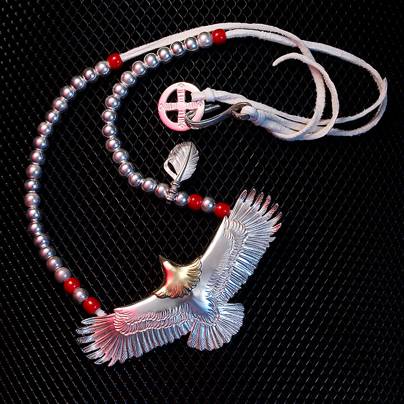 凡丘珠寶 機車銀男士個性時尚太角項鏈鎖骨鏈泰銀潮男復古做舊手工粗鏈子 項鏈【含墜】