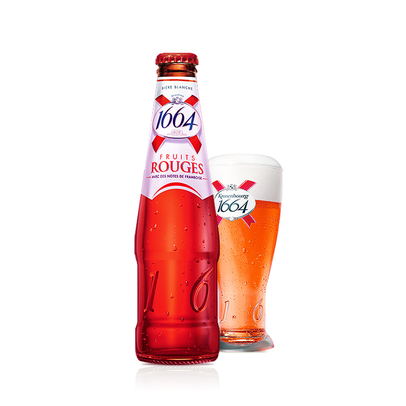 法国原装进口精酿啤酒1664白啤酒blanc果味啤酒250ml玫瑰百香果味蓝莓