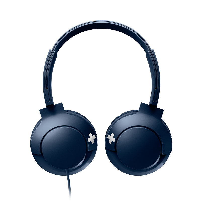 飞利浦（PHILIPS）头戴式耳机 电脑有线耳机 网课学习耳麦 线控带麦耳机 Bass+重低音耳机 SHL3075蓝