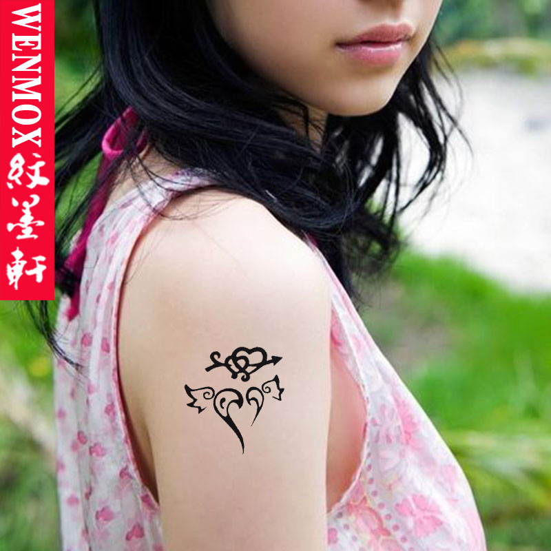 纹墨轩星星天使翅膀纹身贴防水男女情侣款  个性图腾仿真刺青贴 小