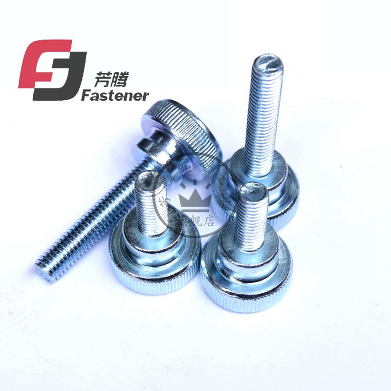 镀锌gb834高头滚花手拧螺丝台阶大头调节螺钉螺栓m3