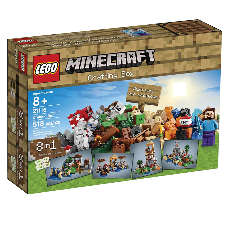 minecraft 我的世界系列 拼插积木儿童玩具生日礼物 手工盒 21116