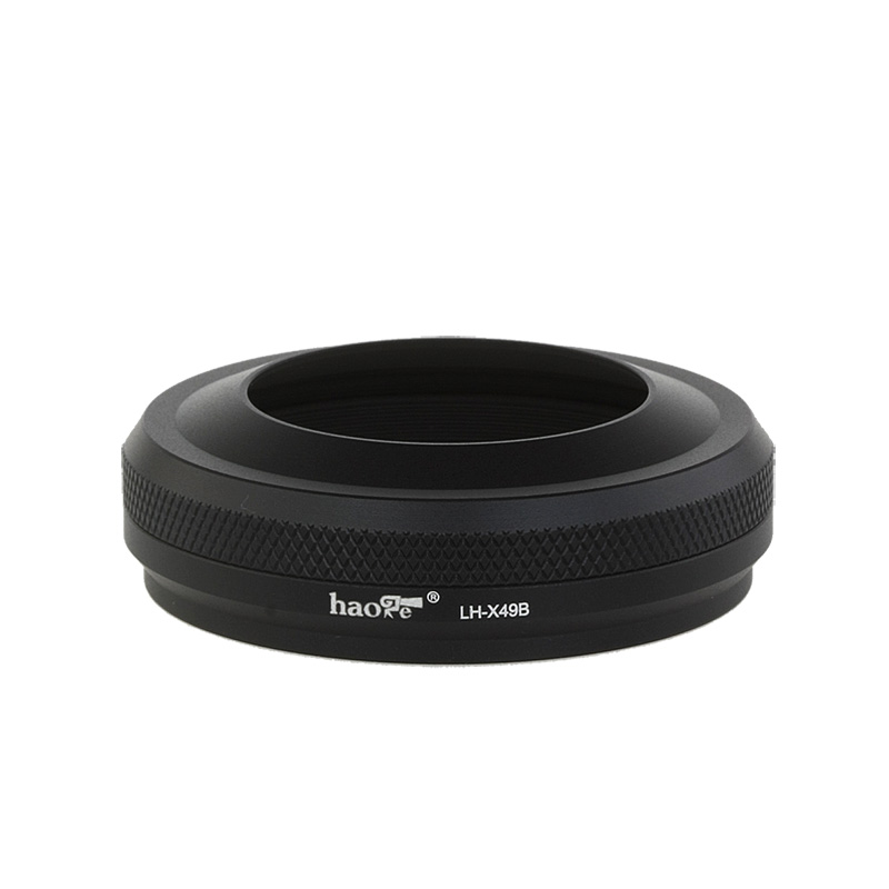 号歌（haoge） 富士X100F/X100S遮光罩 X100T X70 相机遮光罩 超薄 配转接环 黑色 可装49mm滤镜UV 原装镜头盖