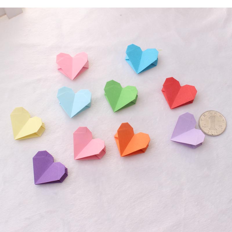 爱惊喜折好的爱心成品手工双面彩色桃心520情人节七夕礼品送爱人 单独