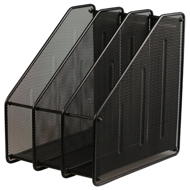 三木(sunwood) 三联金属丝网文件框/文件筐/办公用品 网状镂空文件架