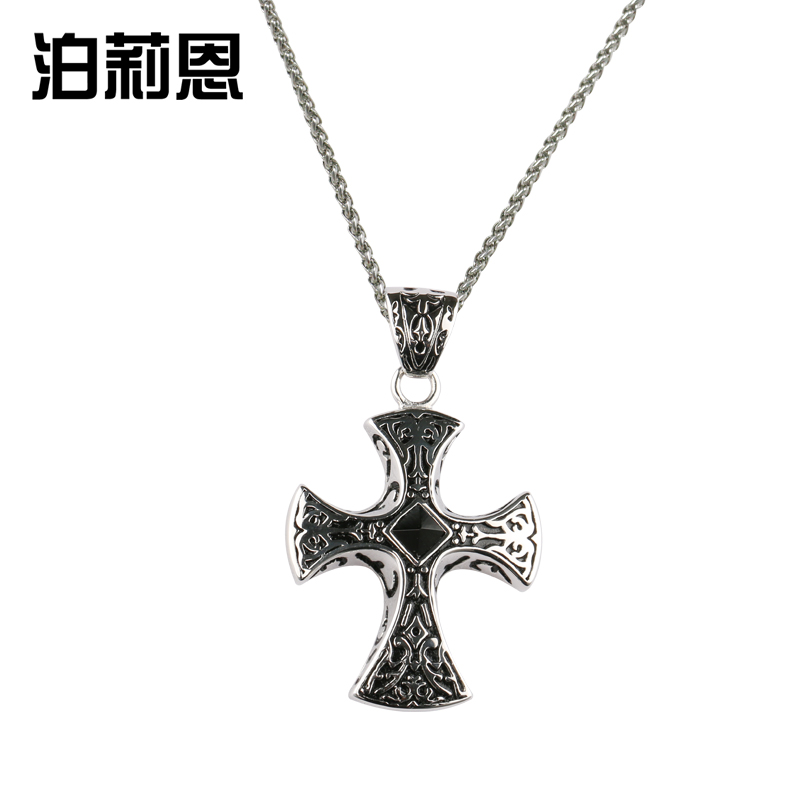 泊莉恩(noproblem)负离子能量平衡潮牌十字架防辐射吊坠项链个性男款