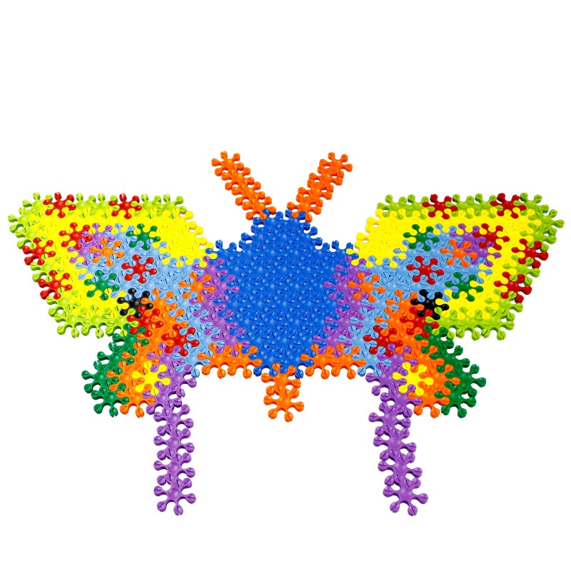 育龍立体彩片积木百变塑料拼插雪花片宝宝儿童桌面拼装幼儿园玩具拼搭