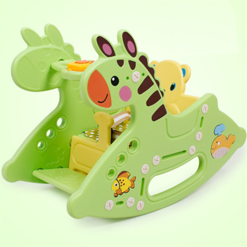 音乐故事机 早教摇摇马宝宝 礼物座 卡通小鹿绿色 摇椅座椅二合一音乐