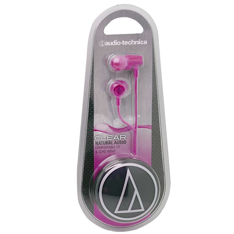 铁三角 CLR100 入耳式运动有线耳机 居家办公 立体声 音乐耳机 粉红色