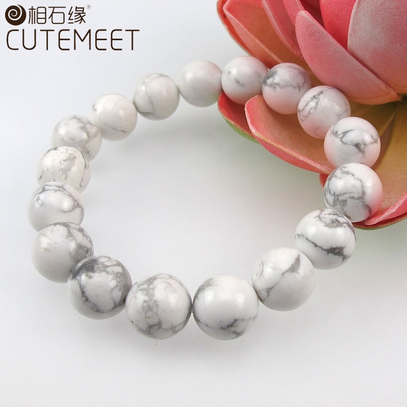 相石缘高瓷10mm白松石手链女手串佛珠