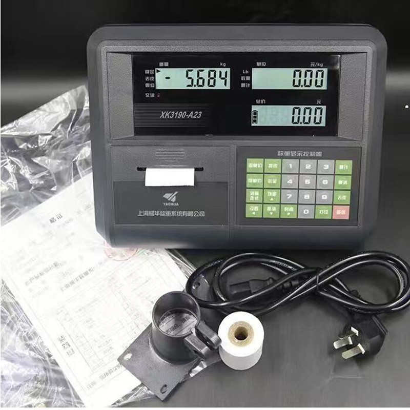 上海耀华XK3190-A23P小票打印仪表可外接台秤 地磅等可以打印时间、重量、日期、价格称重显示器 XK3190-A23P打印仪表